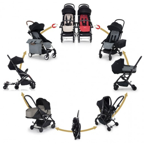 Коляска 2в1 Bumprider Connect 3 шасси White