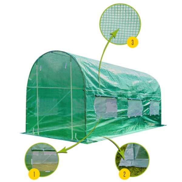 Теплица-парник с окнами 10 м2 FunFit 400х250х200