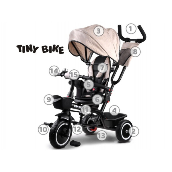 Дитячий трьохколісний велосипед Tiny Bike 3в1 SP0650 Beige