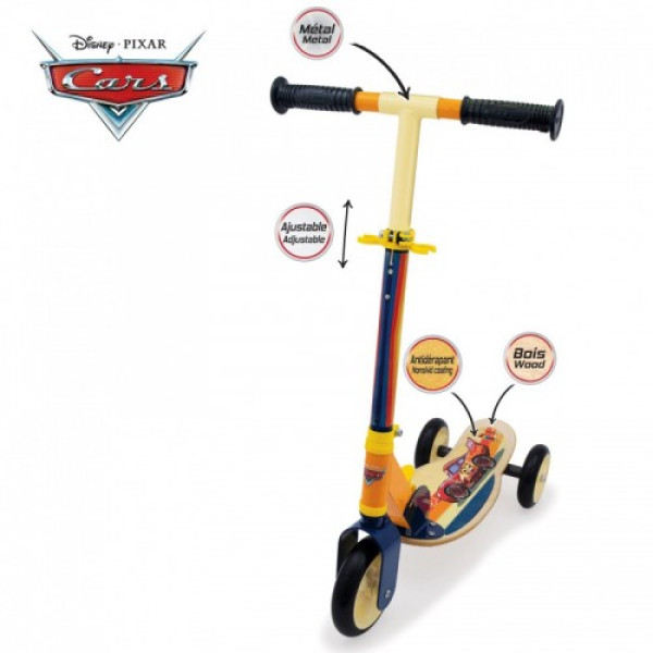 Деревянный трехколесный самокат Smoby Cars