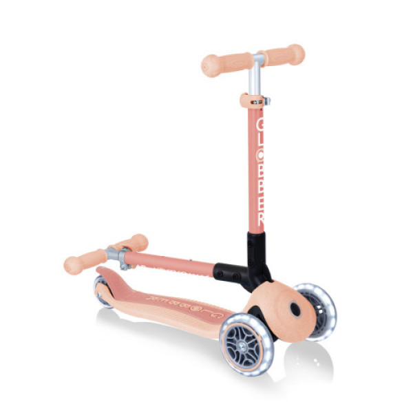 Дитячий триколісний самокат Globber JUNIOR FOLDABLE LIGHTS ECOLOGIC