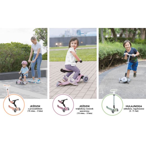 Дитячий самокат 3в1 Globber з сидінням GO UP ACTIVE LIGHTS ECOLOGIC