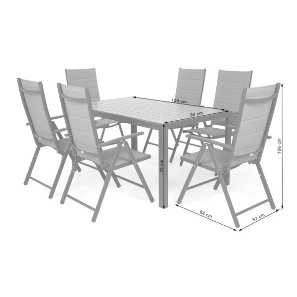 Набор садовой мебели HOME & GARDEN Ibiza 150 стол + 6 кресел