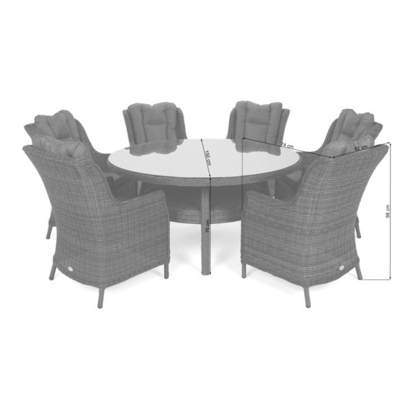 Набір садових меблів HOME & GARDEN Bristol Round Elegant стіл + 6 крісел