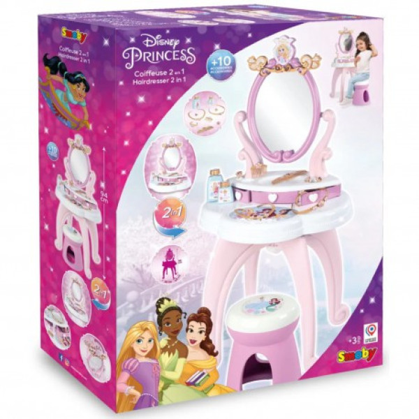 Туалетный столик 2в1 Smoby Disney Princess +10 аксессуаров