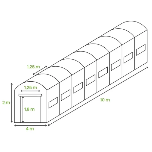 Садова теплиця-парник 40m2 Cultivo 4x10x2