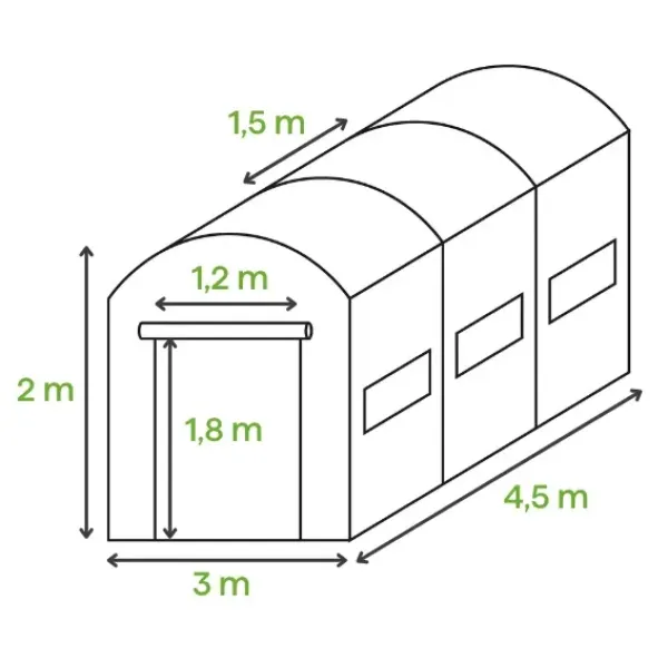 Садова теплиця-парник 13,5m2 Cultivo 3x4,5x2