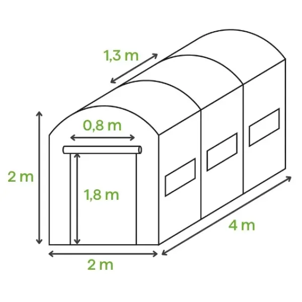 Садовая теплица-парник 8m2 Cultivo 2x4x2