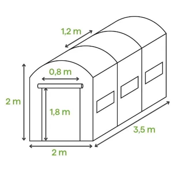 Садовая теплица – парник 7м2 Cultivo 2x3,5x2