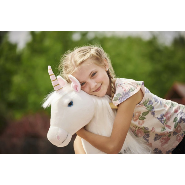 Механическая игрушка кузнечик на колесах Ponnie Merlin M с розовым седлом