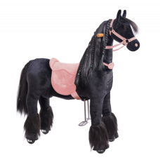 Механическая игрушка кузнечик на колесах Ponnie Ebony M с розовым седлом