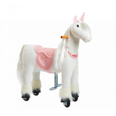 Механическая игрушка конек на колесах Ponnie Merlin S с розовым седлом