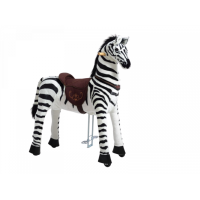 Механическая игрушка зебра на колесах Ponnie XL PROFI