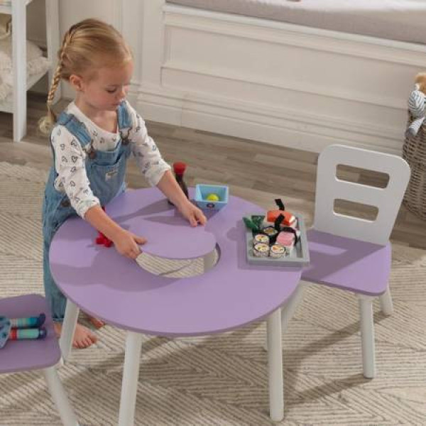 Детский круглый стол и 2 круглых стула Kidkraft Лавандовый 20017