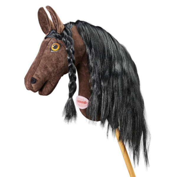 Плюшева іграшка конячка на паличці Hobby Horse Ponnie Dark Chocolate A3