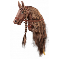 Плюшевая игрушка лошадка на палочке Hobby Horse Ponnie Chocolate A3