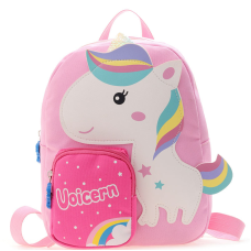 Детский рюкзак Evo-Kids Small Unicorn Pink (арт. 2418-12 Pink White Unicorn) - ткань розовая / рисунок белый единорог (коробок 1 шт.)