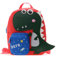 Дитячий рюкзак Evo-Kids Small Dino Red Black (арт. 2418-12 Red Black Dino) - тканина червона / малюнок чорний динозавр (коробок 1 шт.)