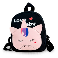 Дитячий рюкзак Evo-Kids Small Unicorn-2 Black (арт. 2418-19 Black Unicorn-2) - тканина чорна / малюнок єдиноріг рожевий (коробок 1 шт.)