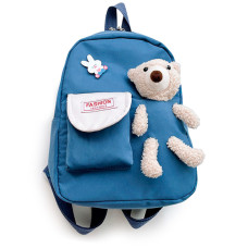 Дитячий наплічник Evo-kids Small-Bear Blue (арт. 2418-1 Bear Blue) - тканина блакитна / іграшка ведмідь (коробок 1 шт.)