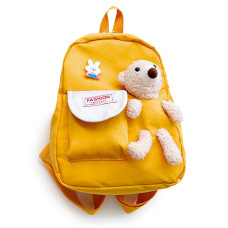 Детский рюкзак Evo-kids Small-Bear Yellow (арт. 2418-1 Bear Yellow) - ткань желтая / игрушка медведь (коробок 1 шт.)