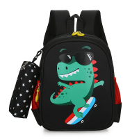 Дитячий рюкзак Evo-Kids Small Dino Skate Black (арт. 2418-24 Black Dino Skate) - тканина чорна / малюнок дракон на скейті (коробок 1 шт.)