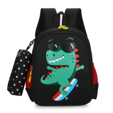 Детский рюкзак Evo-Kids Small Dino Skate Black (арт. 2418-24 Black Dino Skate) - ткань черная / рисунок дракон на скейте (коробок 1 шт.)