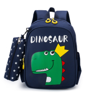 Дитячий рюкзак Evo-Kids Small Dinosaur Dark Blue (арт. 2418-24 Dark Blue Dinosaur) - тканина темно-синя / малюнок динозавр у короні (коробок 1 шт.)