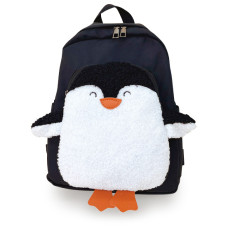 Детский рюкзак Evo-kids Small-Pinguin Black (арт. 2418-3-Black-pinguin) - ткань черная / рисунок пингвин