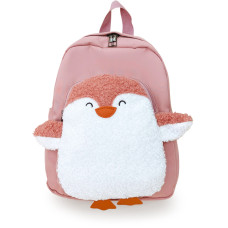 Детский рюкзак Evo-kids Small-Pinguin Pink (арт. 2418-3-Pink- pinguin) - ткань розовая / рисунок пингвин