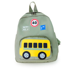 Дитячий наплічник Evo-Kids Small Bus Green (арт. 2418-7 Green Bus) - тканина зелена / малюнок атвобус (коробок 1 шт.)