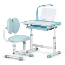 Комплект мебели Evo-Kids (стол+стул+полка+лампа) BD-20 BL - столешница белая / цвет пластика голубой (коробок-1 шт.)