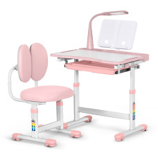 Комплект мебели Evo-Kids (стол+стул+полка+лампа) BD-20 PN - столешница белая / цвет пластика розовый (коробок-1 шт.)