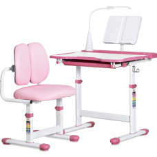 Комплект мебели Evo-kids (стол+стул+полка+лампа) BD-23 PN - столешница белая / цвет пластика розовый (коробок-1 шт.)