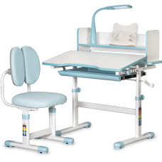 Комплект мебели  Evo-Kids (стол+стул+полка+лампа) BD-24 Blue (арт. BD-24 BL) - столешница белая / цвет пластика голубой (коробок-1 шт.)