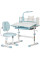 Комплект мебели  Evo-Kids (стол+стул+полка+лампа) BD-24 Blue (арт. BD-24 BL) - столешница белая / цвет пластика голубой (коробок-1 шт.)