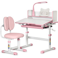 Комплект меблів Evo-Kids (стіл+стілець+полиця+лампа) BD-24 Pink (арт. BD-24 PN) - стільниця біла / колір пластику рожевий (коробок-1 шт.)