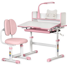 Комплект мебели Evo-Kids (стол+стул+полка+лампа) BD-24 Pink (арт. BD-24 PN) - столешница белая / цвет пластика розовый (коробок-1 шт.)