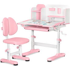 Комплект мебели (стол + стульчик + полка) Evo-kids BD-28 Panda Pink (арт. BD-28 PN) - столешница белая / цвет пластика розовый (коробок-1 шт.)