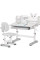 Комплект мебели (стол + стульчик + полка) Evo-kids BD-29 Panda XL Grey (арт. BD-29 G) - столешница белая / цвет пластика серый (коробок-1 шт.)