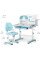 Комплект мебели (стол + стульчик + полка) Mealux Octo Blue (арт. BD-33 BL) - столеншица белая / накладки голубые (коробок-1 шт.)