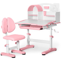 Комплект меблів (стіл + стільчик + полиця) Mealux Octo Pink (арт. BD-33 PN) - стільниця біла / накладки рожеві (коробок-1 шт.)