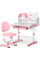 Комплект мебели (стол + стульчик + полка) Mealux Octo Pink (арт. BD-33 PN) - столеншица белая / накладки розовые (коробок-1 шт.)