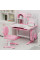 Комплект мебели (стол + стульчик + полка) Mealux Octo Pink (арт. BD-33 PN) - столеншица белая / накладки розовые (коробок-1 шт.)