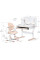 Комплект мебели (стол + стульчик + полка + лампа) Mealux Nemo XL Peach (арт. BD-39 PN) -  столешница белая / накладки персиковые (коробок 1 шт.)