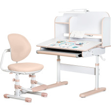 Комплект мебели (стол + стульчик + полка + лампа) Mealux Nemo XL Peach (арт. BD-39 PN) -  столешница белая / накладки персиковые (коробок 1 шт.)