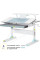 Детский стол Mealux Edmonton Multicolor BL с полкой S50 (арт. BD-610 W/MC + BL + S50 WG) - столешница белая / накладки серые и голубые (коробок-3 шт.)