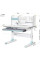 Детский стол Mealux Edmonton Multicolor BL с полкой (арт. BD-610 W/MC + BL с полкой) - cтолешница белая / накладки серые и голубые  (коробок-4 шт.)