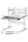 Детский стол Mealux Edmonton Multicolor BL с полкой (арт. BD-610 W/MC + BL с полкой) - cтолешница белая / накладки серые и голубые  (коробок-4 шт.)
