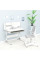 Детский стол Mealux Edmonton Multicolor G с полкой (арт. BD-610 W/MC + G с полкой) - cтолешница белая / накладки серые (коробок 2 шт.)